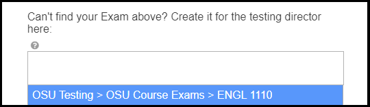 A section to assign an exam submission to a specific course.