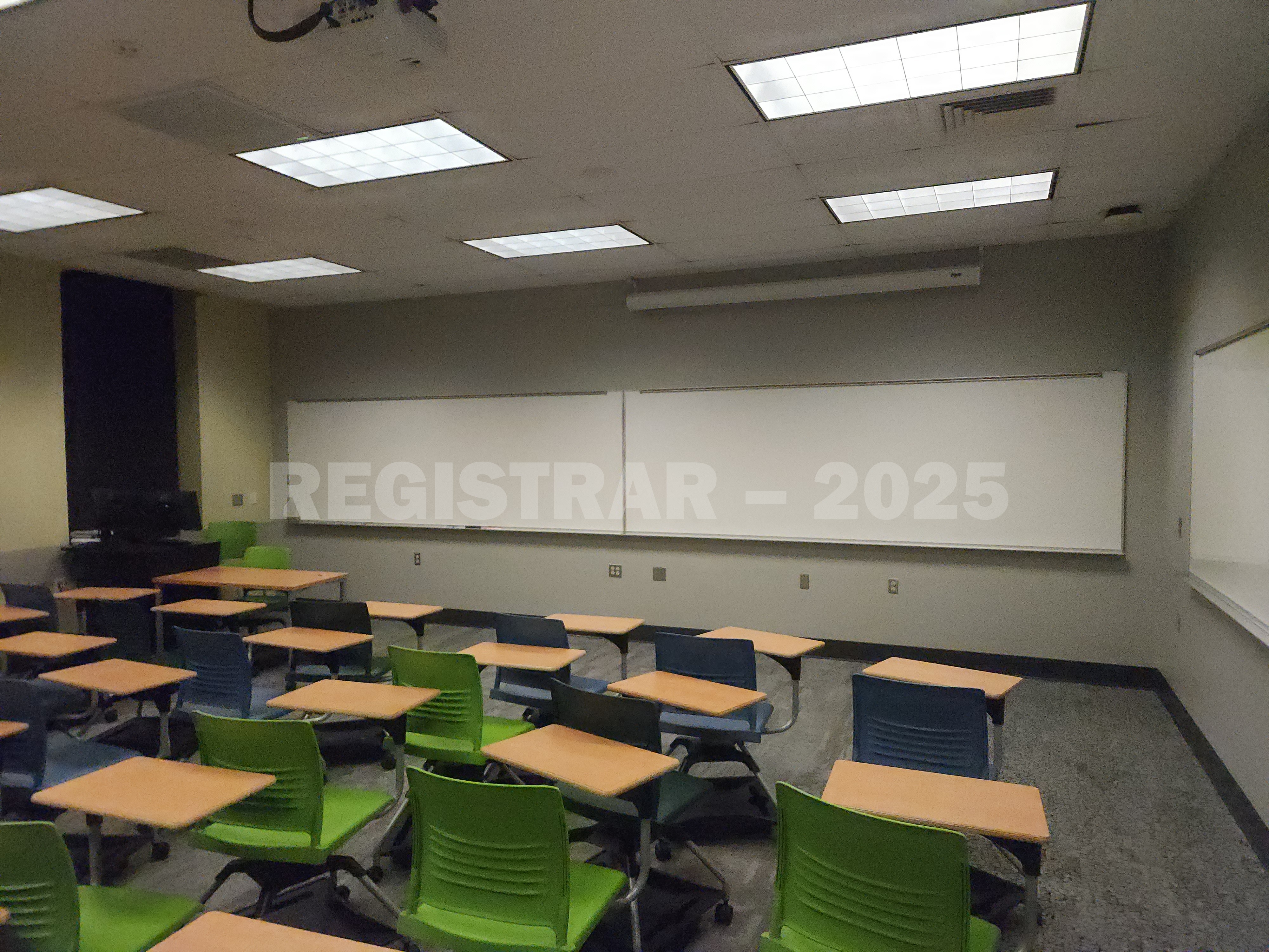 Mendenhall Laboratory room 175 view from the back of the room