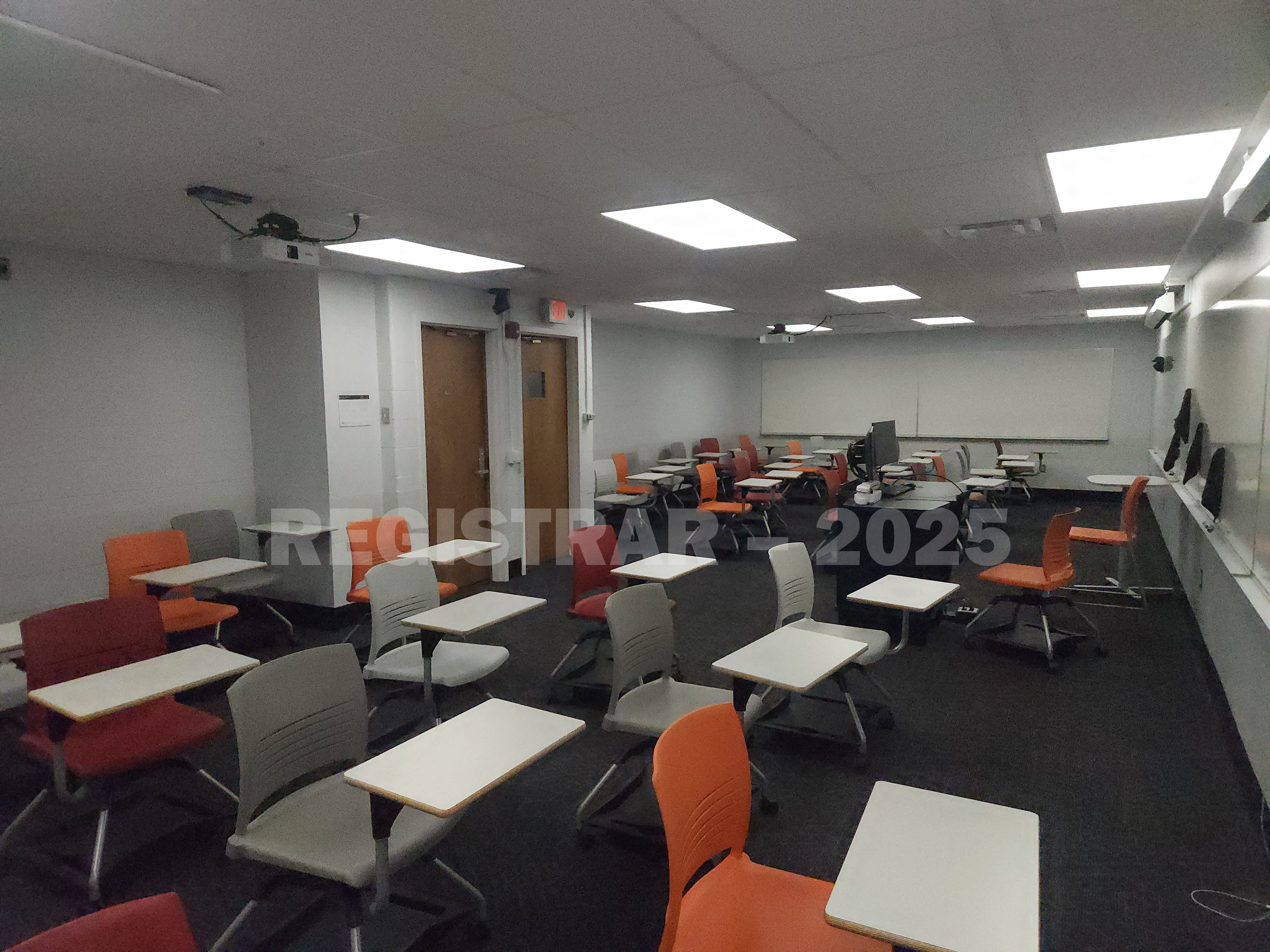 Journalism Building room 221 view from the front of the room