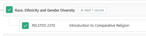 The course RELSTDS 2730 is counting for the Race, Ethnicity, and Gender Diversity GE requirement.