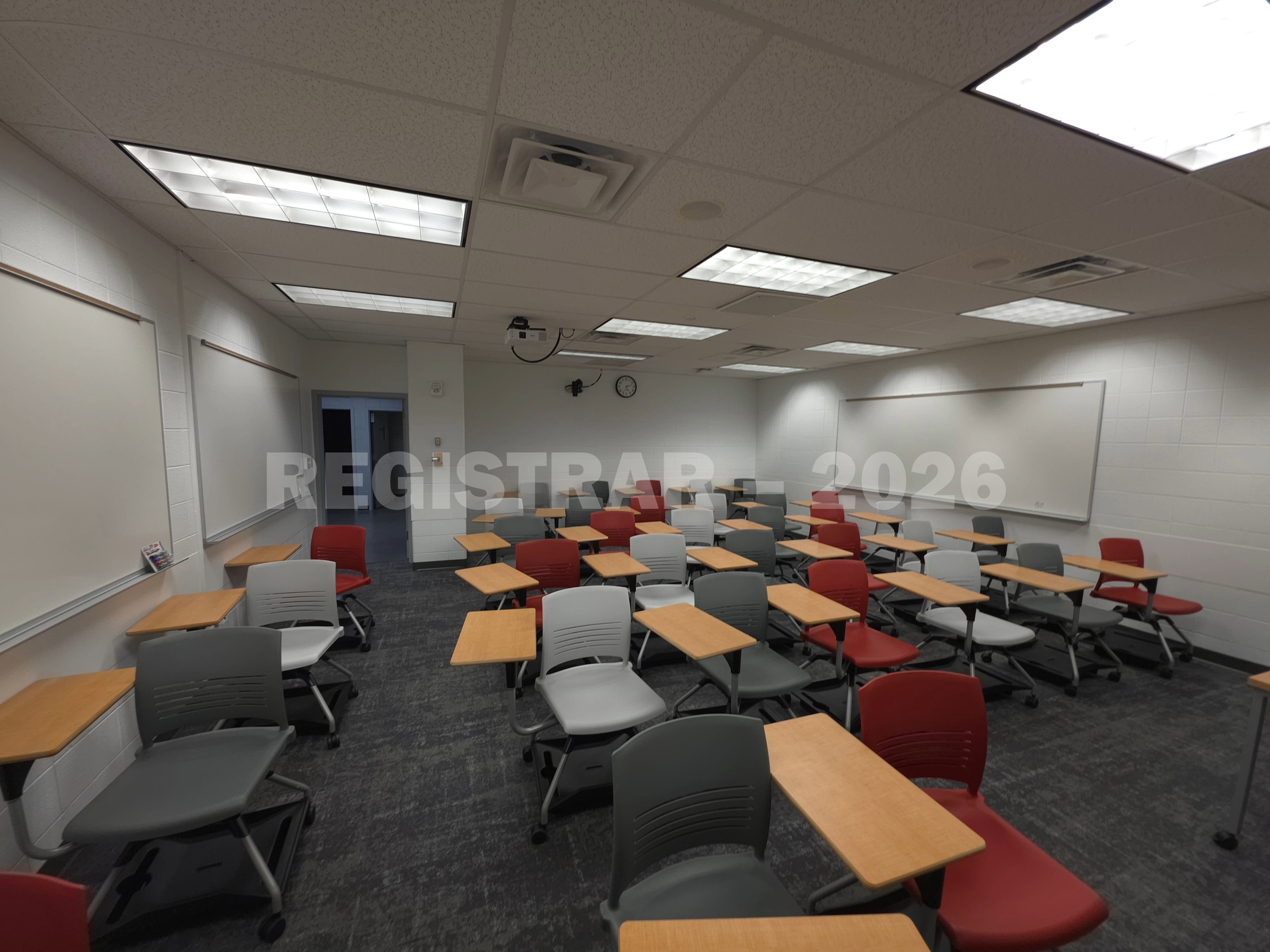 University Hall room 47 view from the front of the room