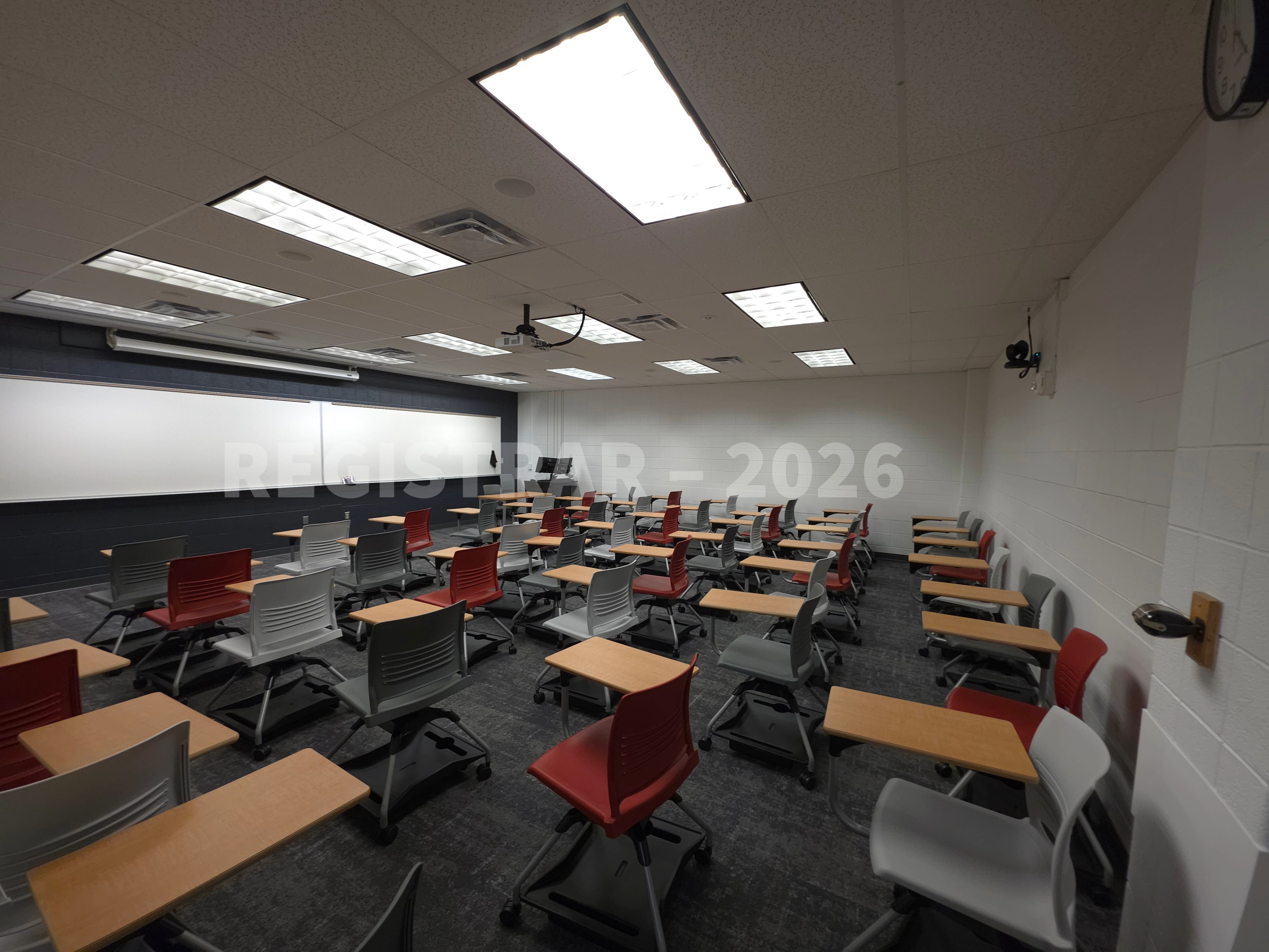 University Hall room 38 view from the back of the room