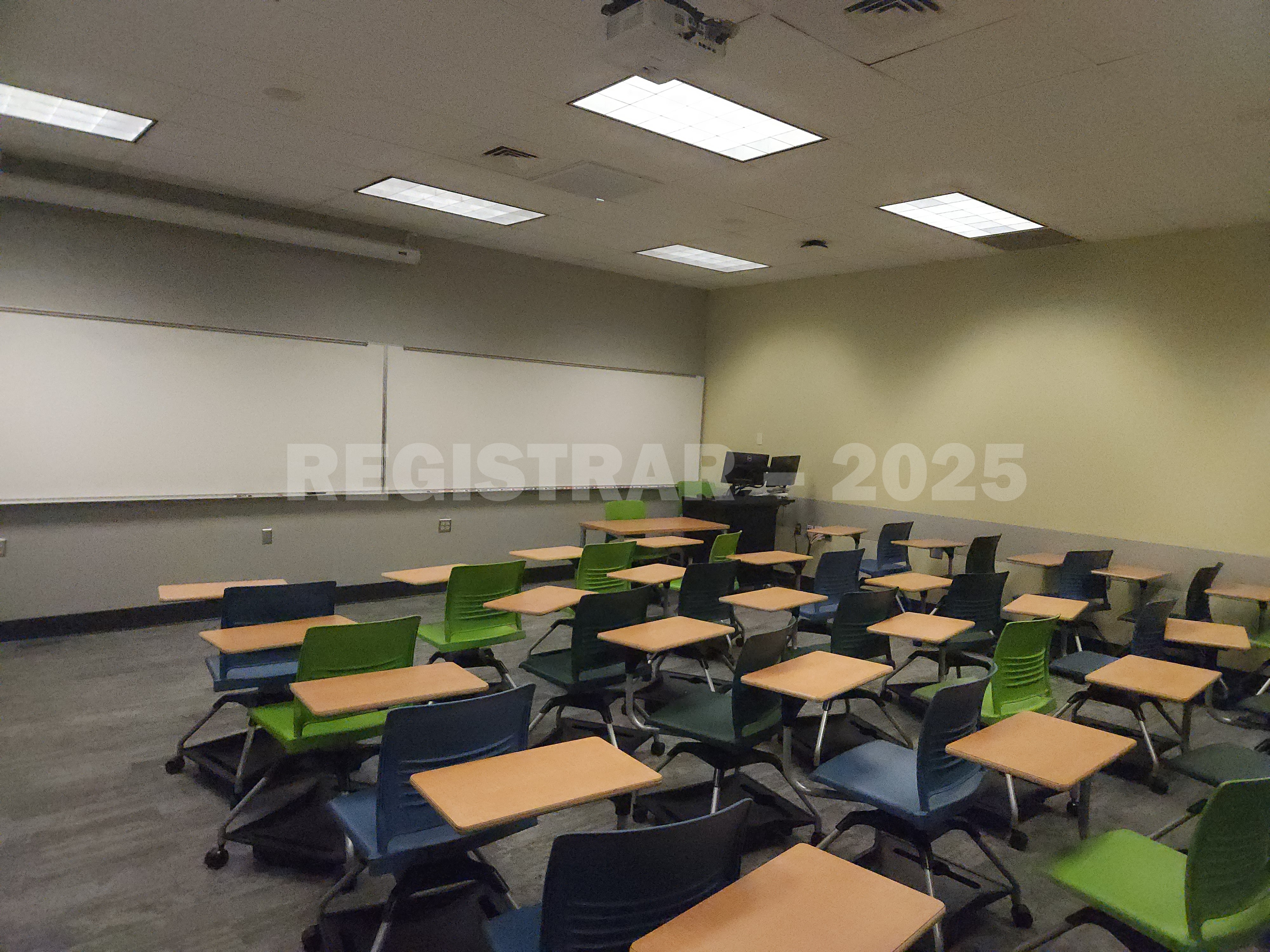 Mendenhall Laboratory room 174 view from the back of the room