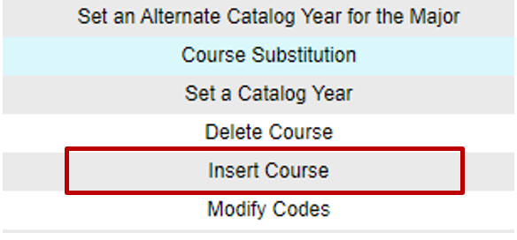 list of exception options