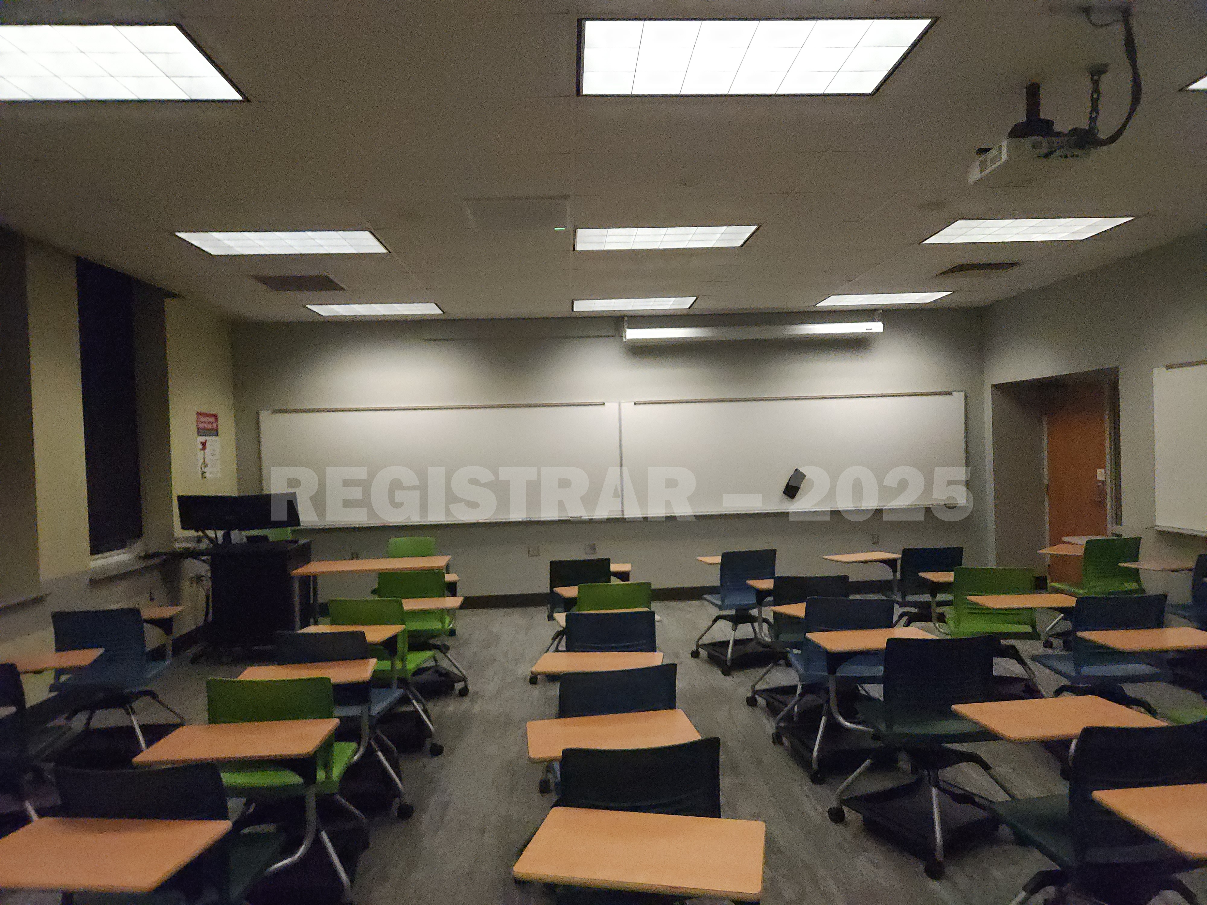 Mendenhall Laboratory room 125 view from the back of the room