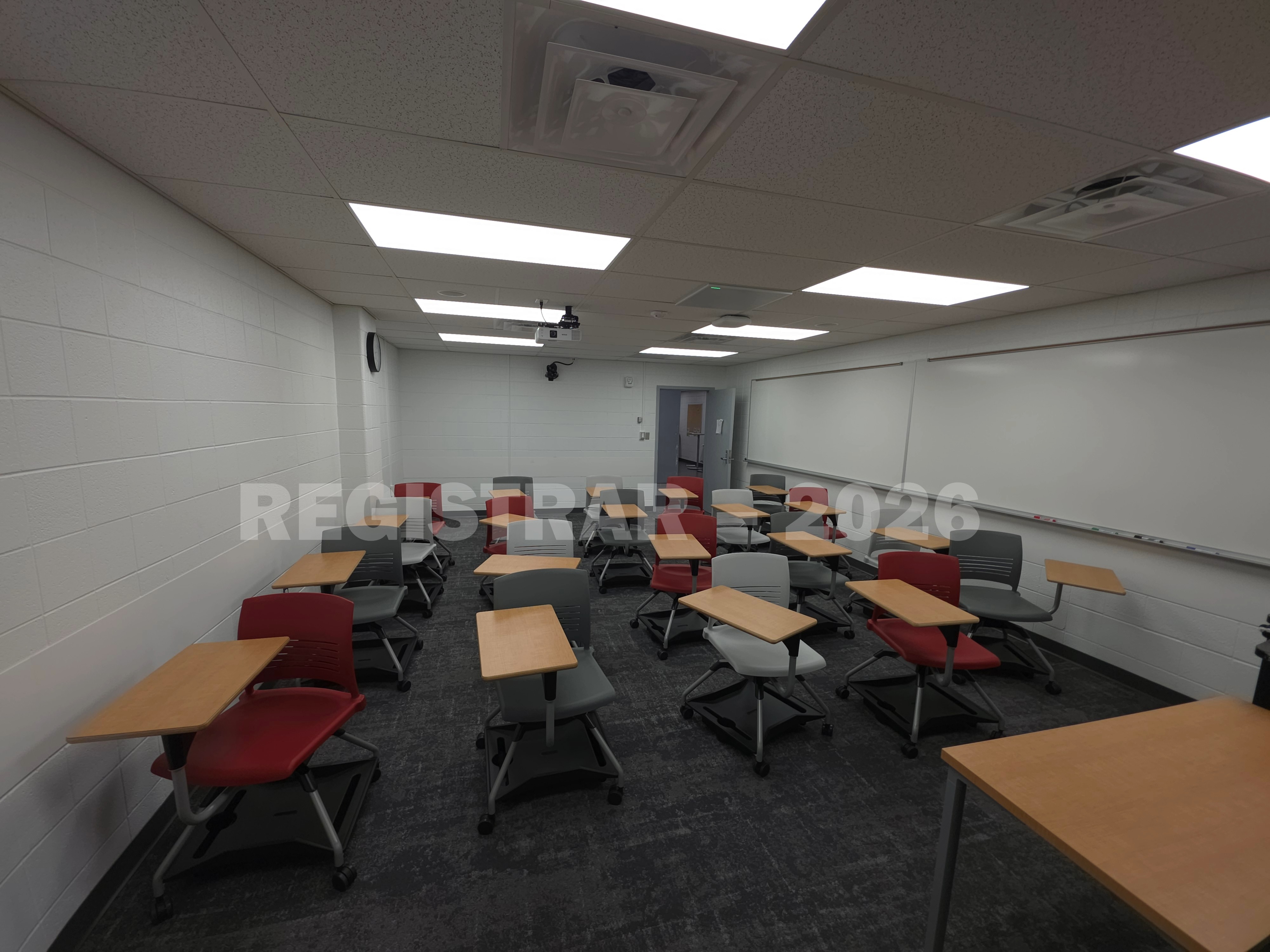 University Hall room 37 front of room ultra wide angle view