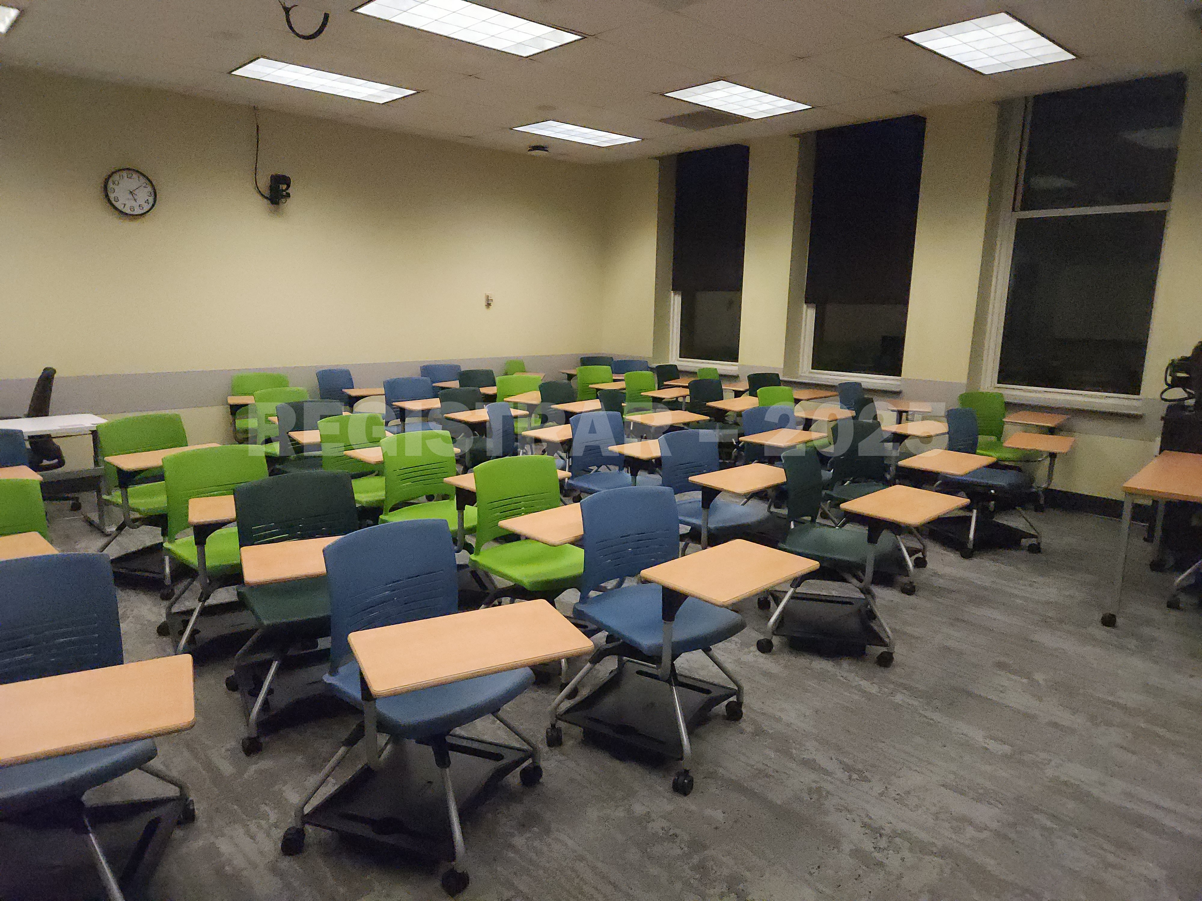 Mendenhall Laboratory room 175 view from the front of the room