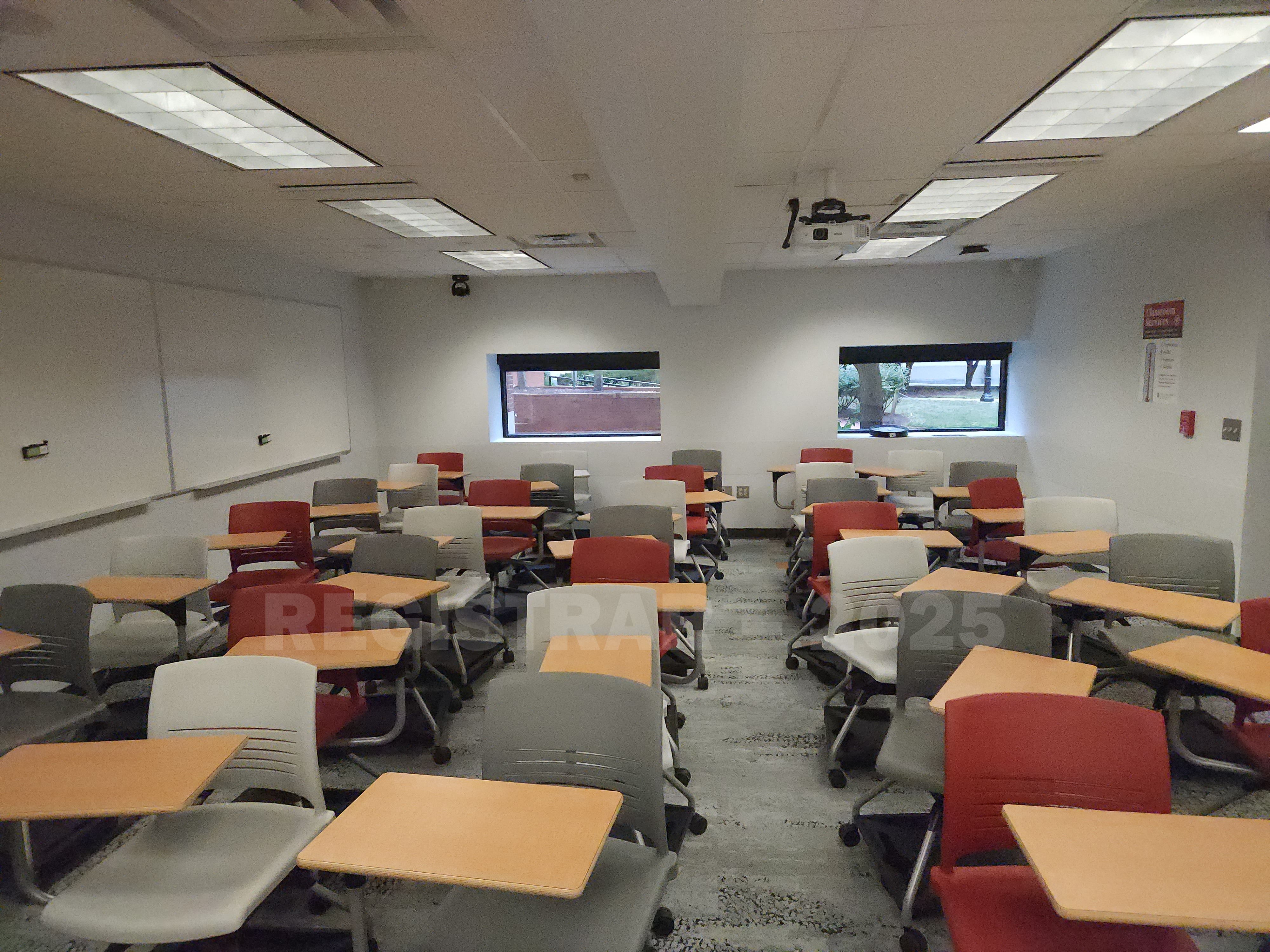 McPherson Chemical Lab room 1008 view from the front of the room