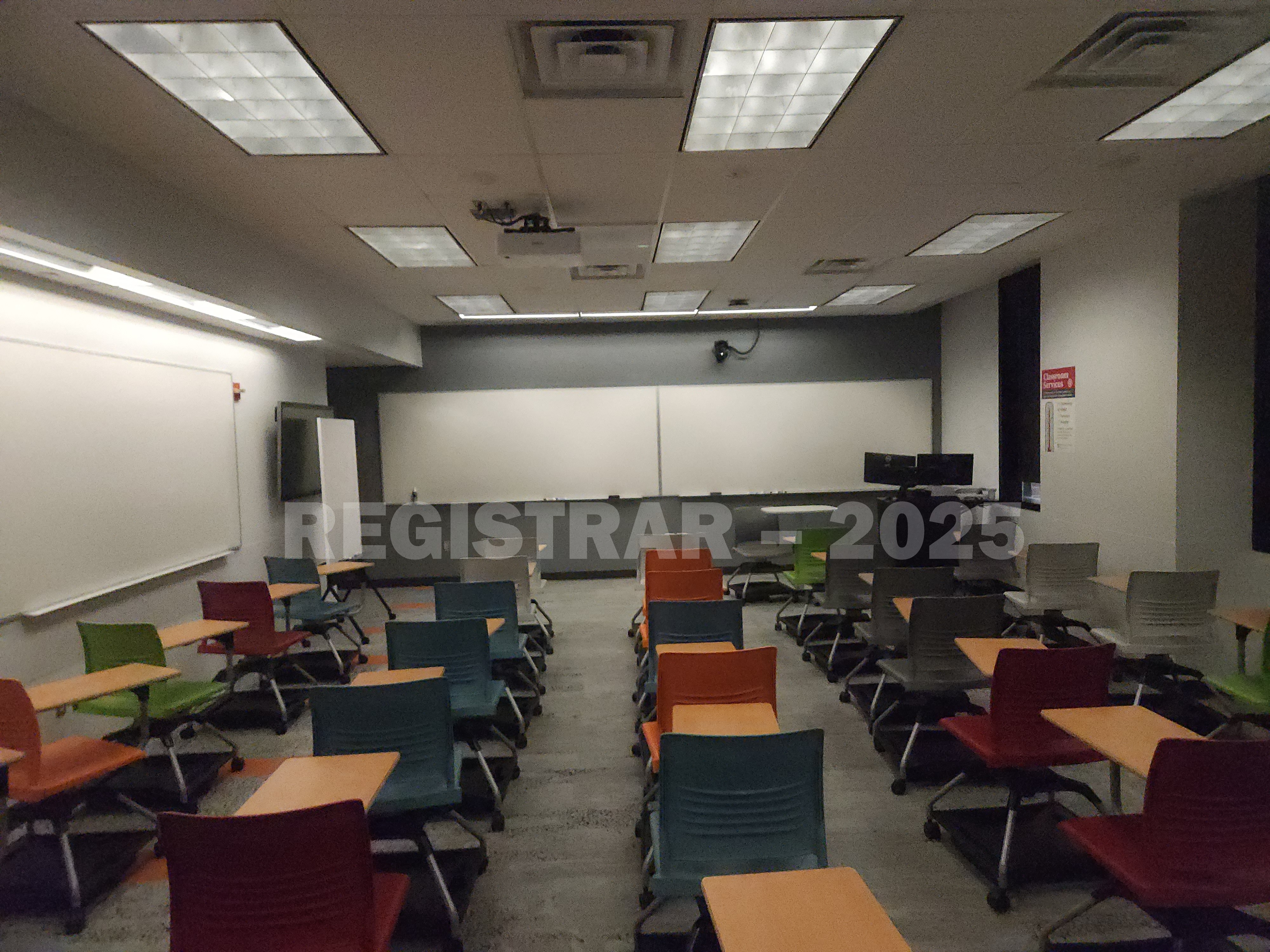 McPherson Chemical Lab room 1040 view from the back of the room