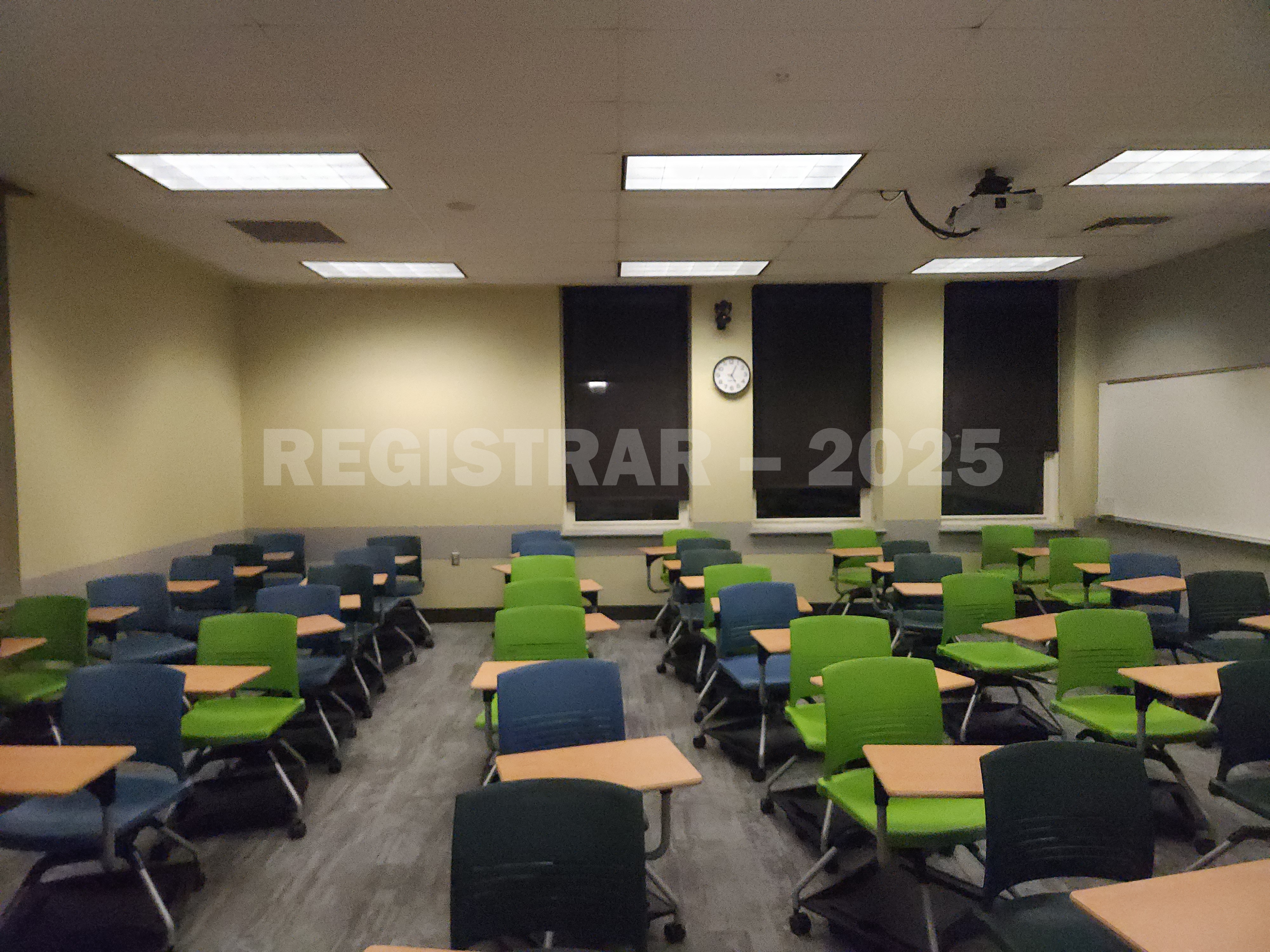 Mendenhall Laboratory room 185 view from the front of the room