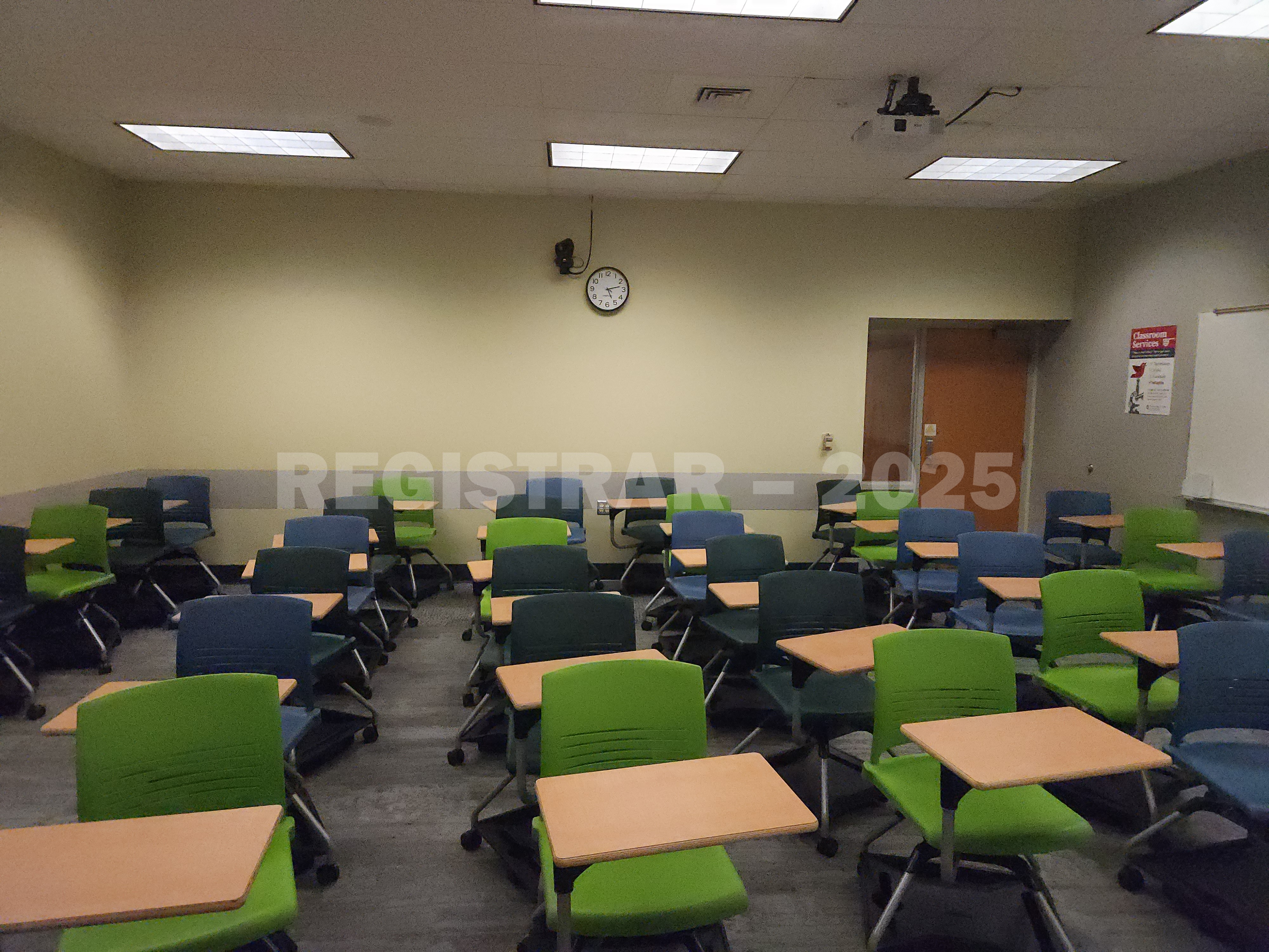 Mendenhall Laboratory room 174 view from the front of the room