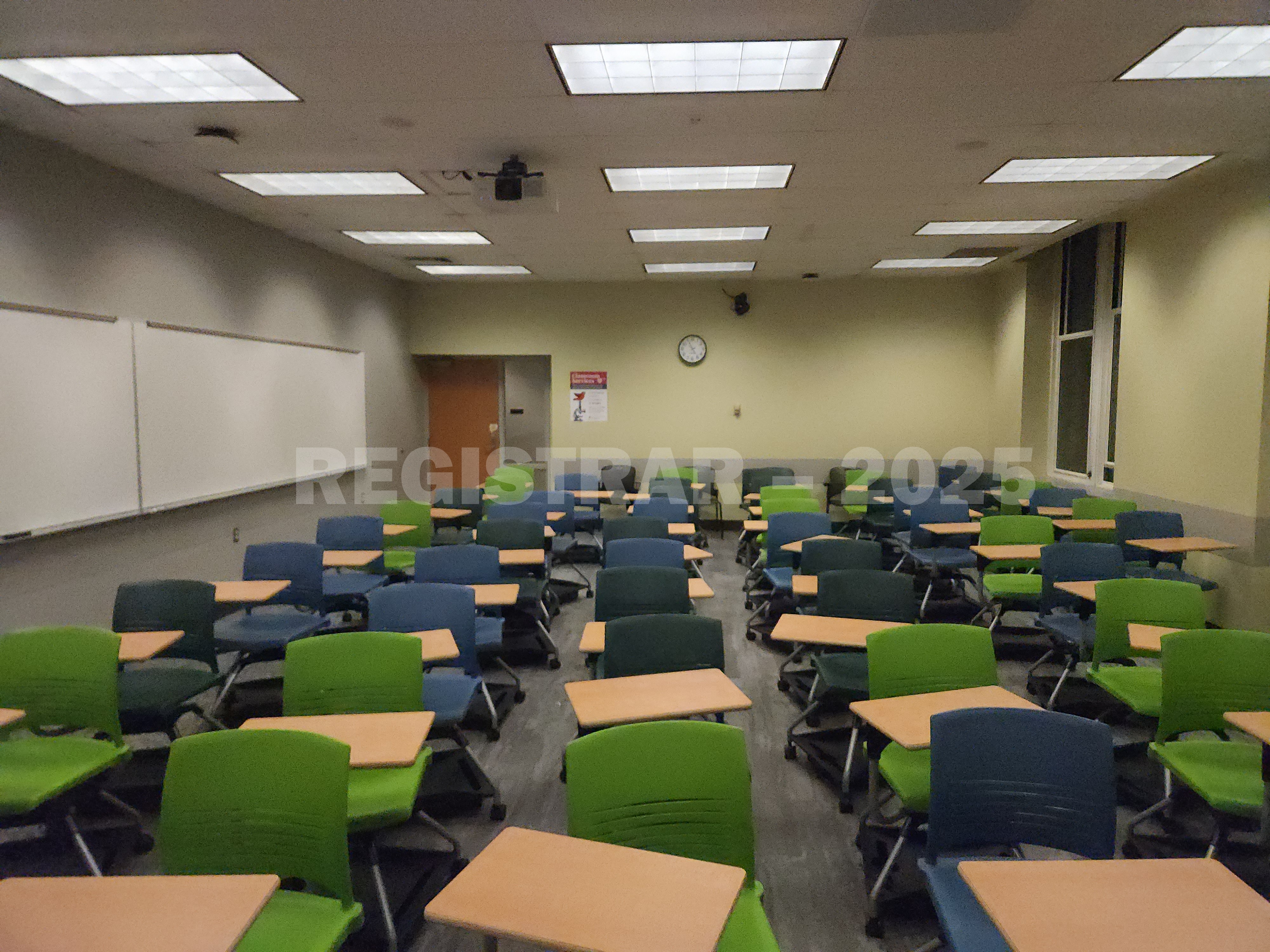 Mendenhall Laboratory room 191 view from the front of the room