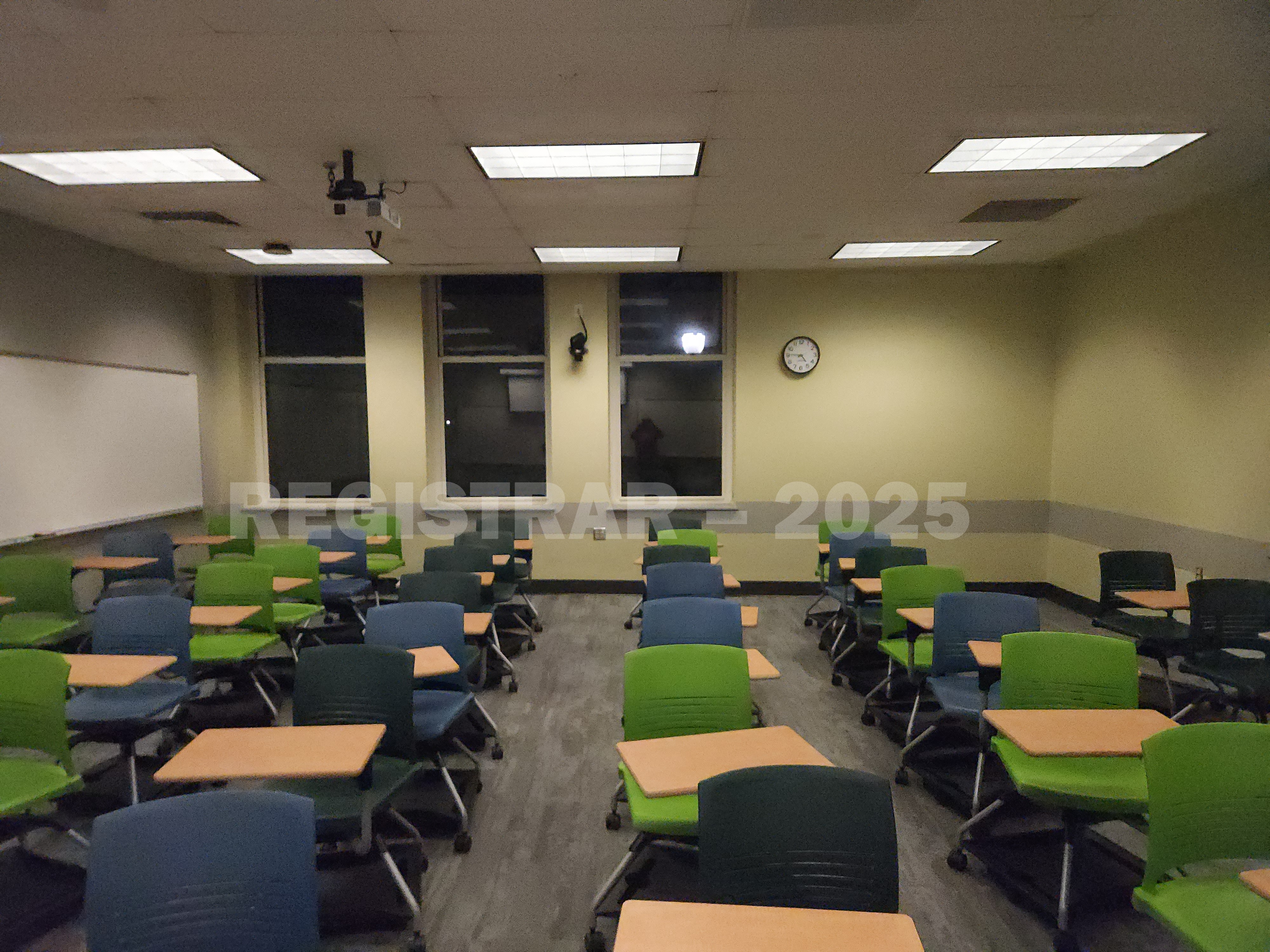 Mendenhall Laboratory room 125 view from the front of the room