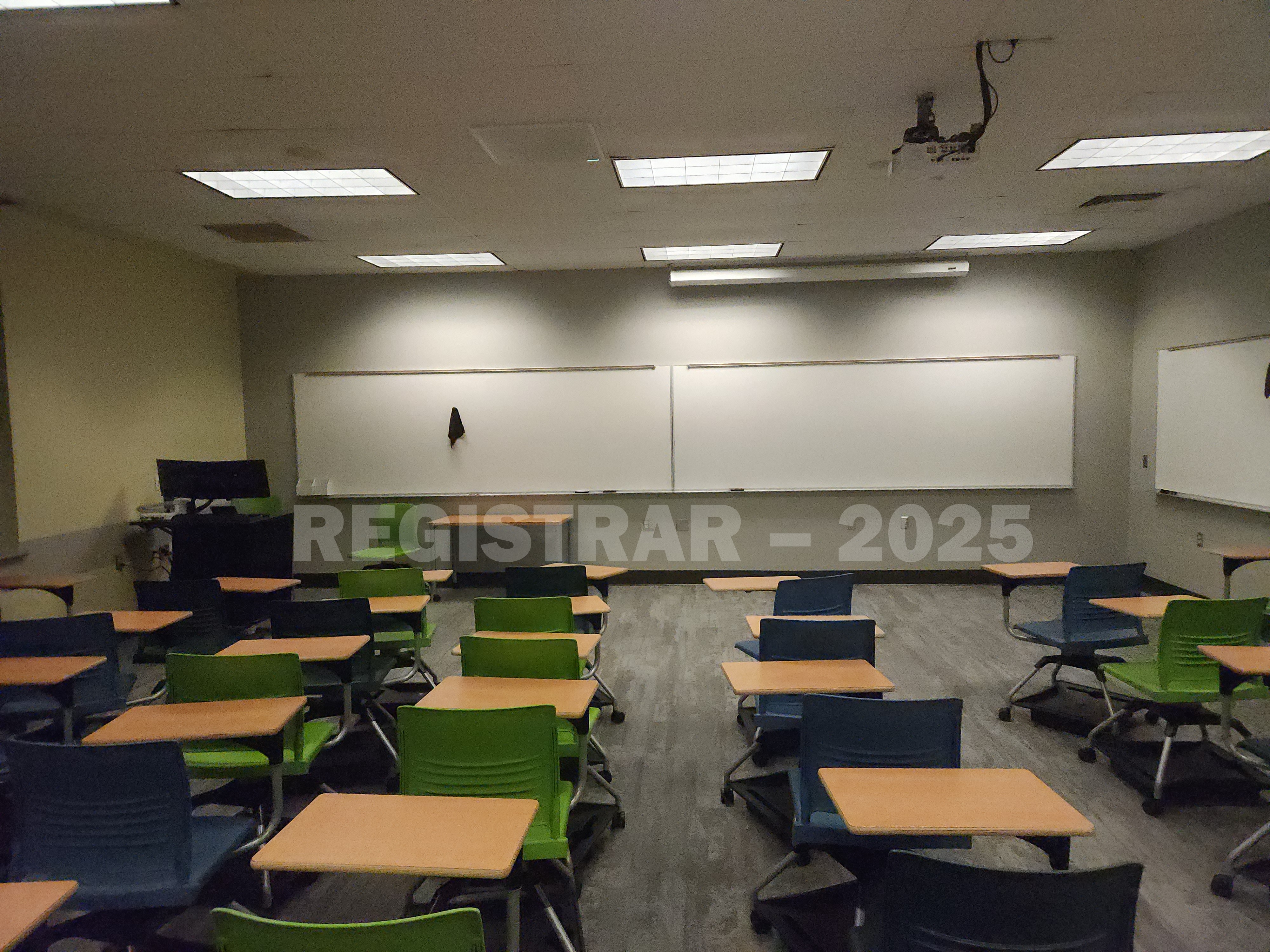 Mendenhall Laboratory room 131 view from the back of the room