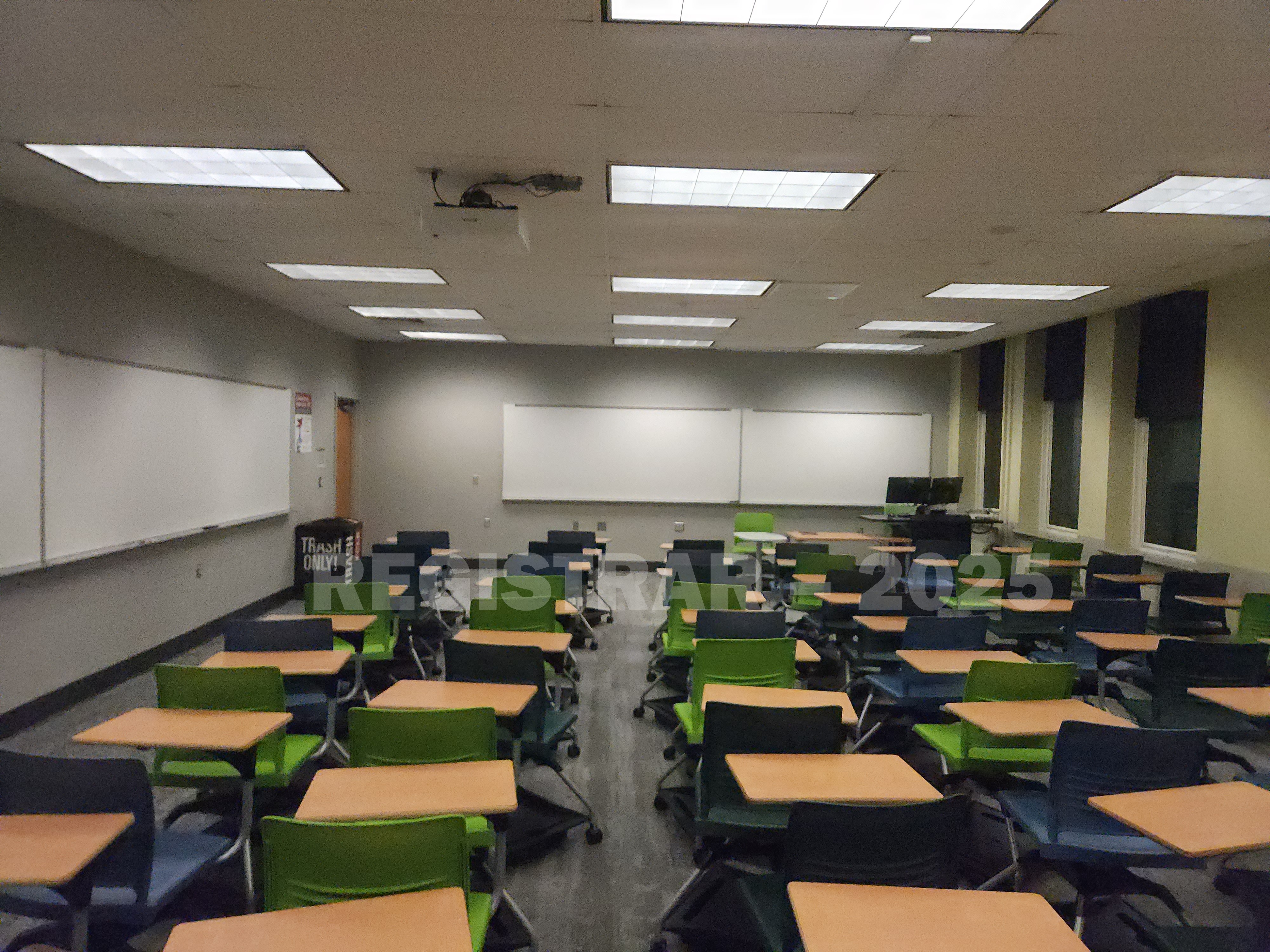 Mendenhall Laboratory room 115 view from the back of the room