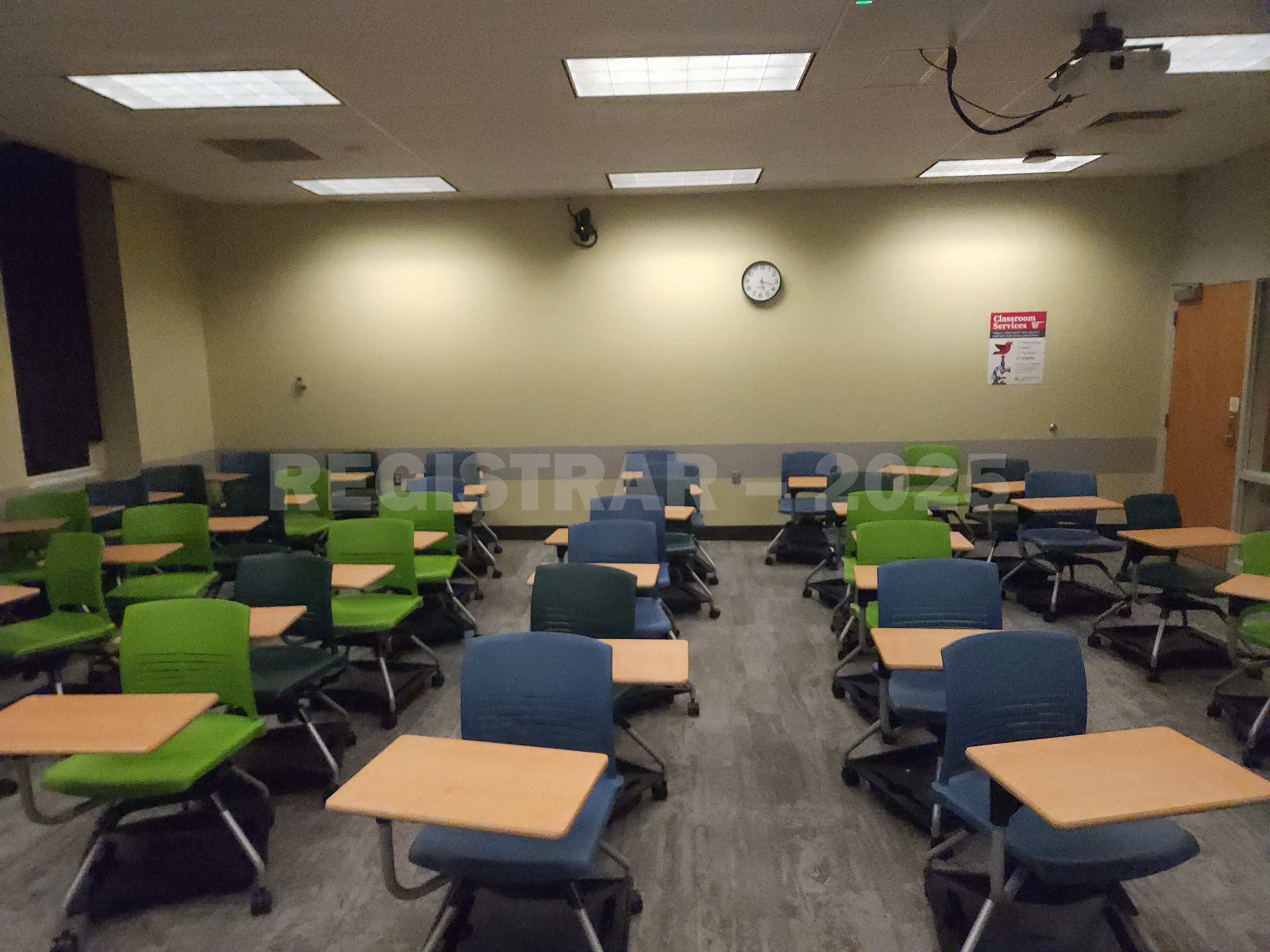 Mendenhall Laboratory room 173 view from the front of the room